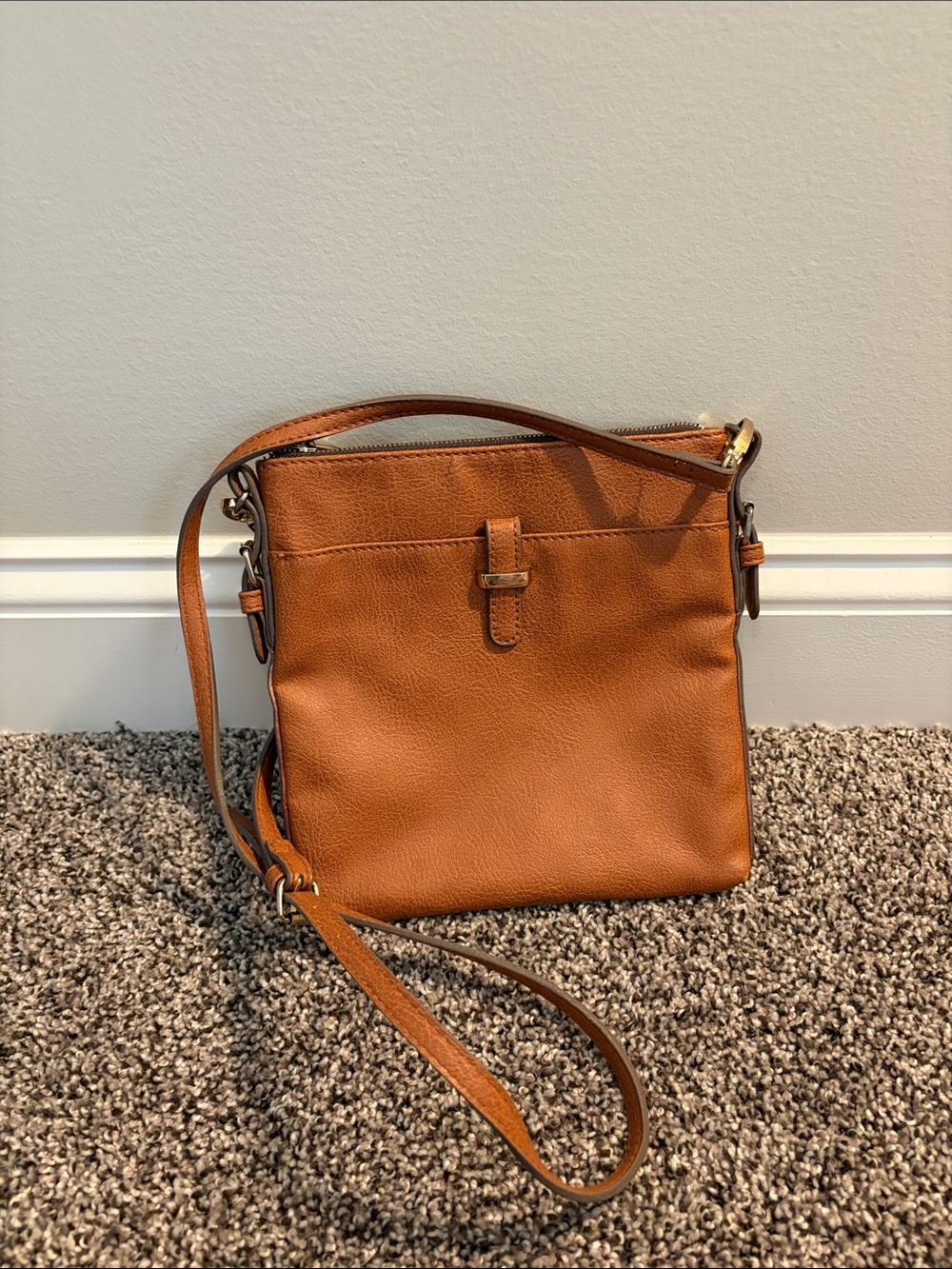 Accessorize Tan Crossbody Leather Shoulder Bag